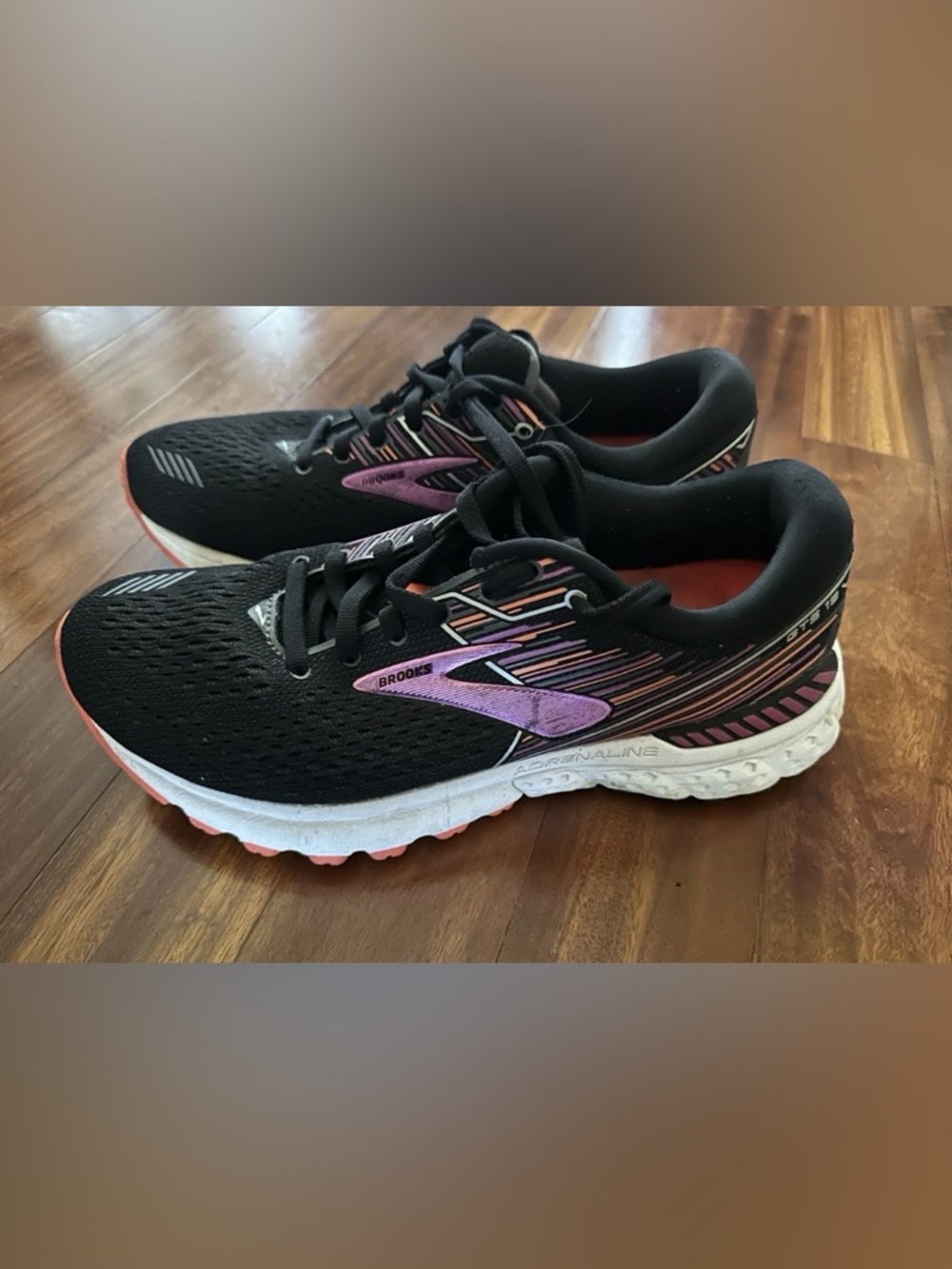 Brooks Black Running Shoes with Purple and Pink Accents
